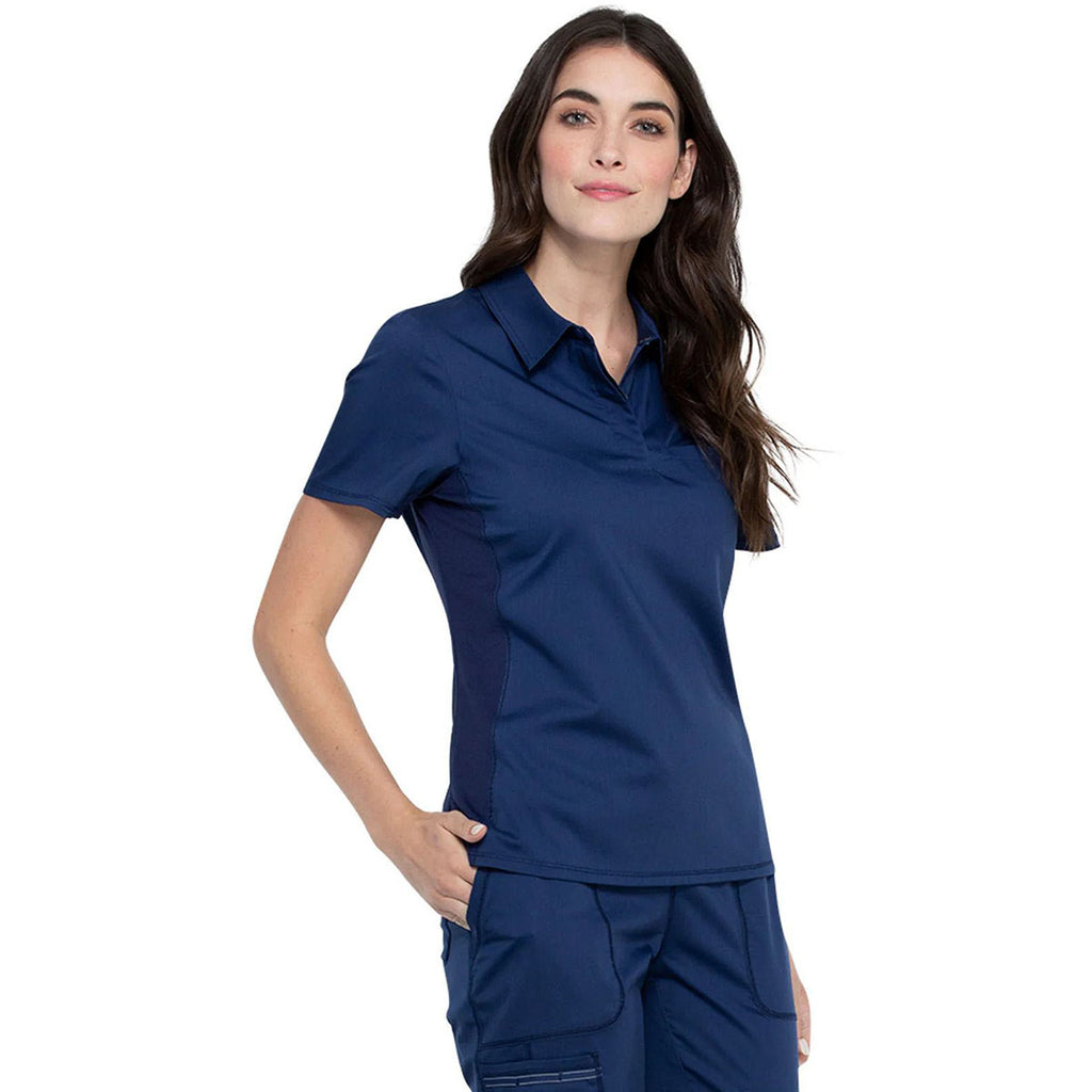 Cherokee Women's Navy Tuckable Snap Front Polo Shirt