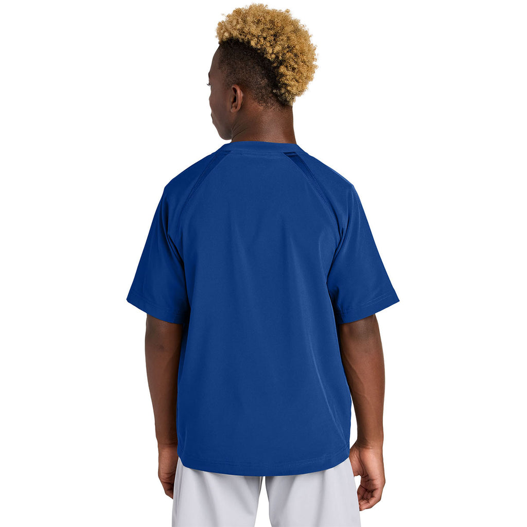 Sport-Tek Youth True Royal Repeat 1/2-Zip Short Sleeve Jacket