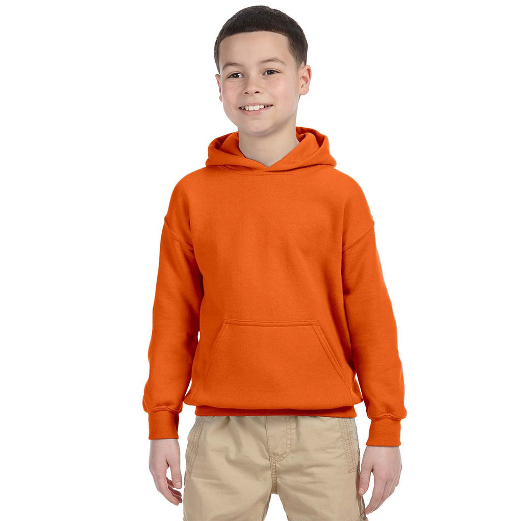 Gildan Youth Orange Heavy Blend Hooded Sweatshirt