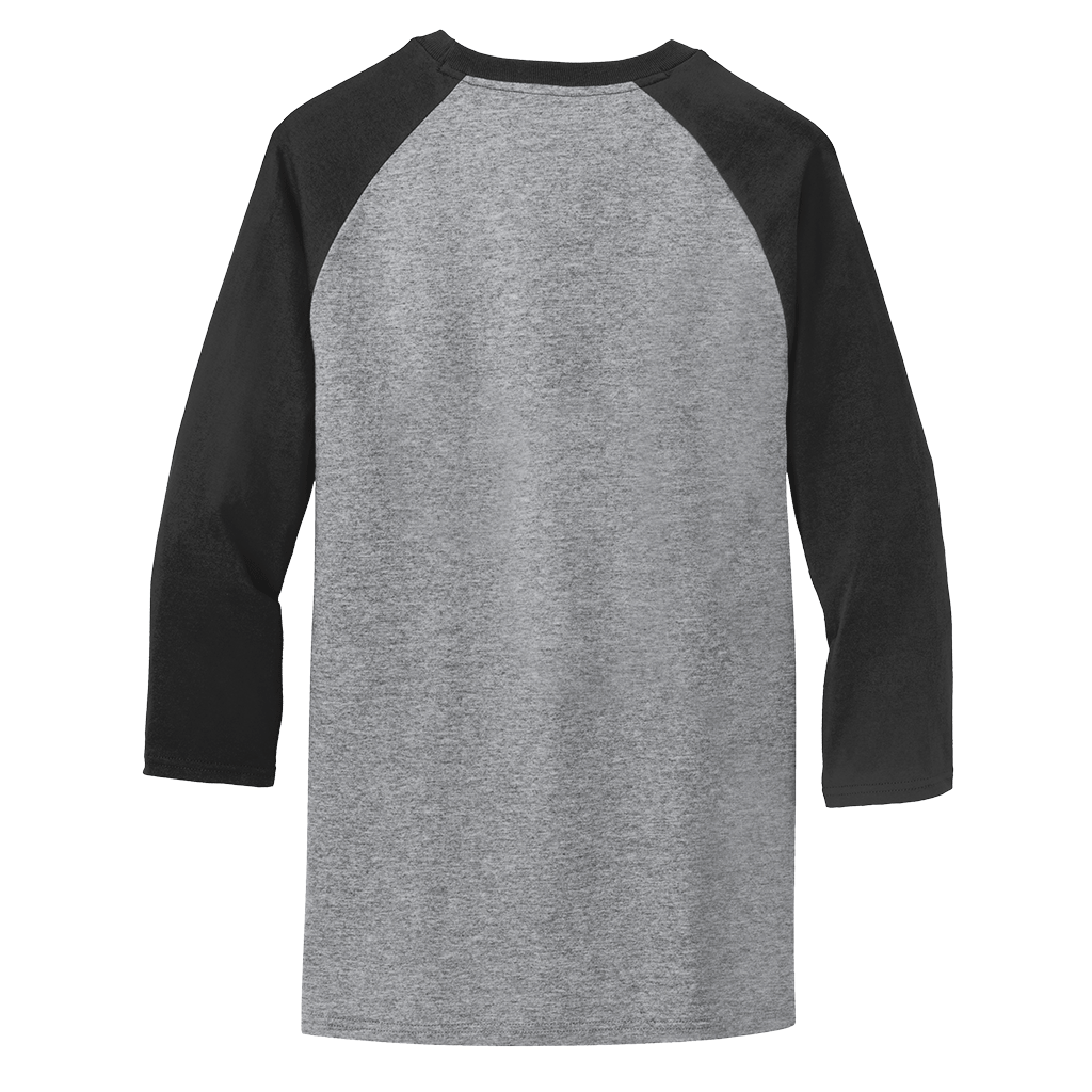 Port & Company Men's Athletic Heather / Jet Black Core Blend 3/4-Sleeve Raglan Tee