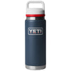 YETI Navy/White/Rescue Red Badge Rambler 26oz Chug Bottle