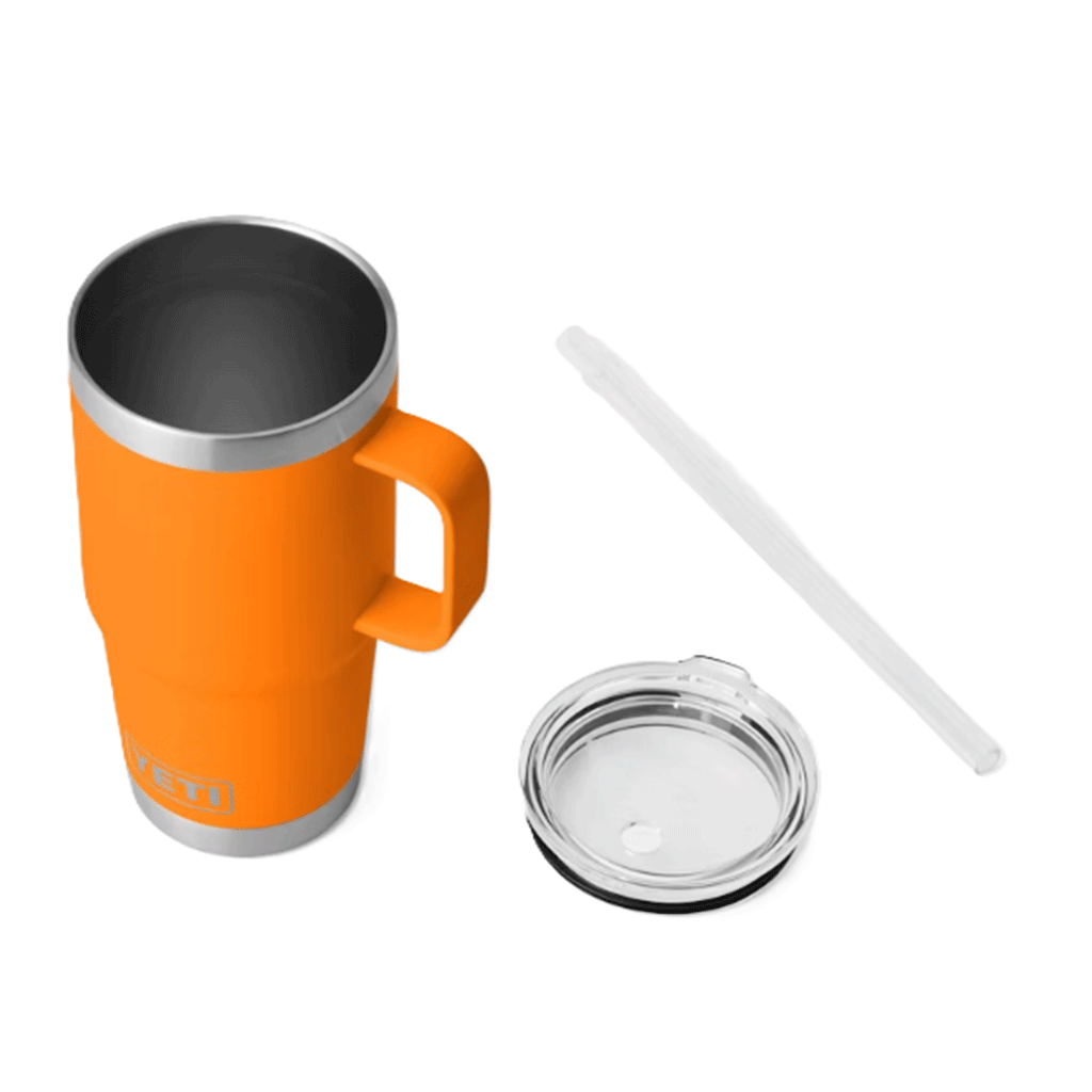 YETI King Crab Orange Rambler 25 oz Mug W/Straw Lid