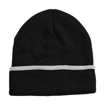 Vantage Black Edge Stripe Knit Beanie