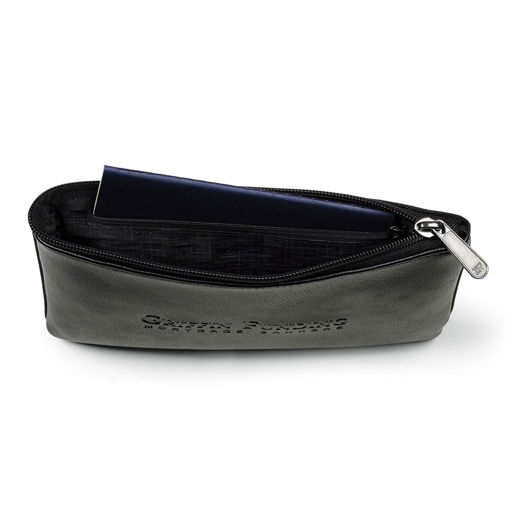 Travis & Wells Black Leather Zippered Pouch