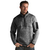 Antigua Men's Black Heather Fortune Quarter Zip