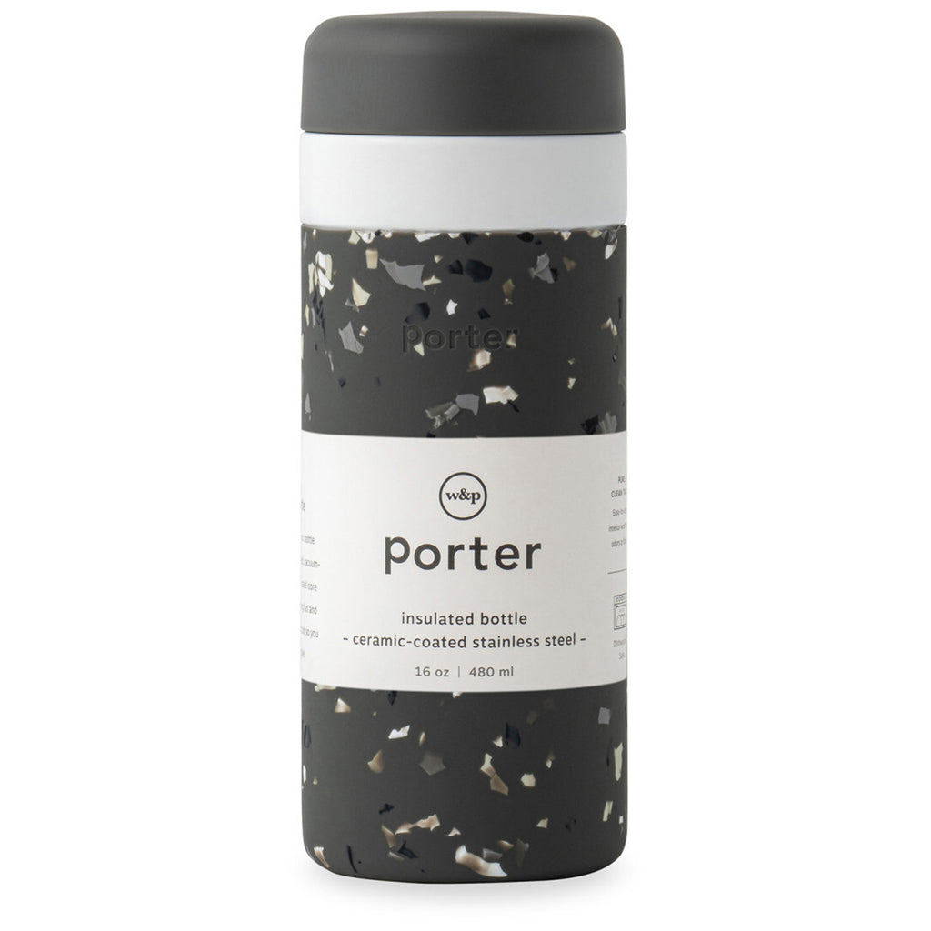 W&P Charcoal Terrazzo Porter Insulated Ceramic Bottle 16 Oz