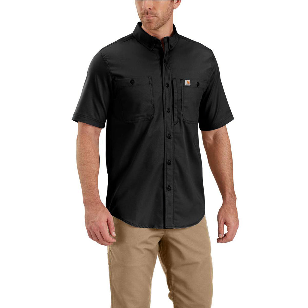 Carhartt Men's Black Rugged Professional Short Sleeve Work Shirt