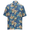 Edwards Men's Riviera Blue Hibiscus Multi-Color Camp Shirt