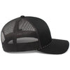 Pacific Headwear Black Trucker Snapback Braid Cap