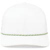 Pacific Headwear White/Moss Green Trucker Snapback Braid Cap