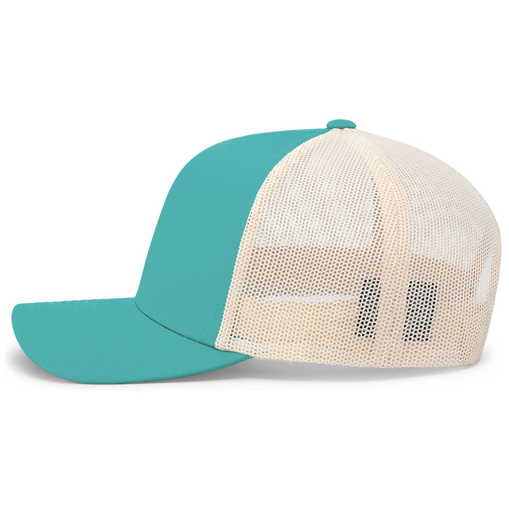 Pacific Headwear Jaguar Teal/Beige/Jaguar Teal Snapback Trucker Mesh Cap