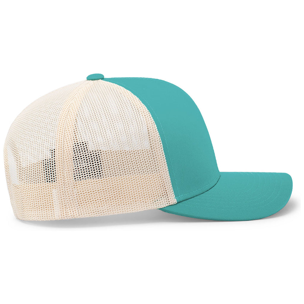 Pacific Headwear Jaguar Teal/Beige/Jaguar Teal Snapback Trucker Mesh Cap