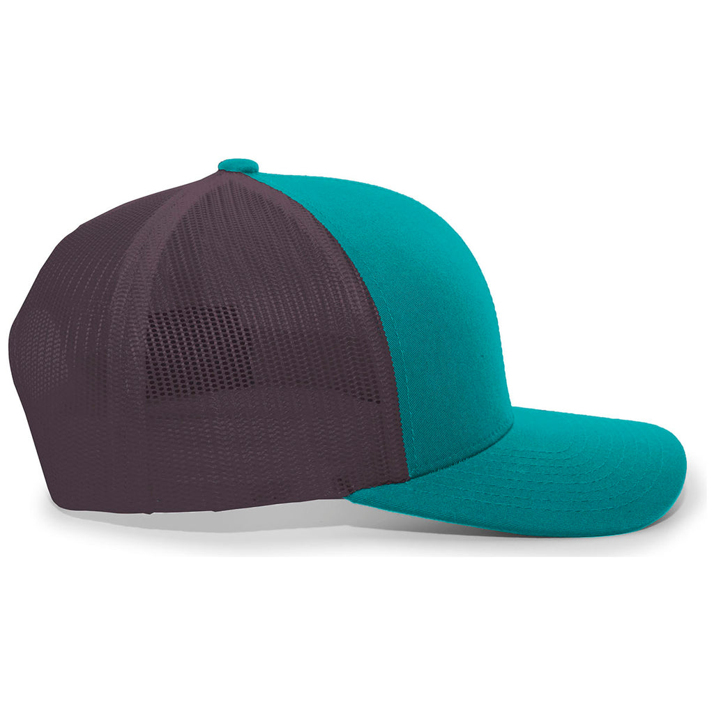 Pacific Headwear Jaguar Teal/Charcoal/Jaguar Teal Snapback Trucker Mesh Cap