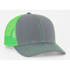 Pacific Headwear Graphite/Neon Green Snapback Trucker Mesh Cap