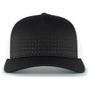 Pacific Headwear Black/White/Black Perforated 5-Panel Trucker Snap-Back Cap