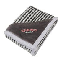 Field & Co. Grey Chevron Striped Sherpa Blanket