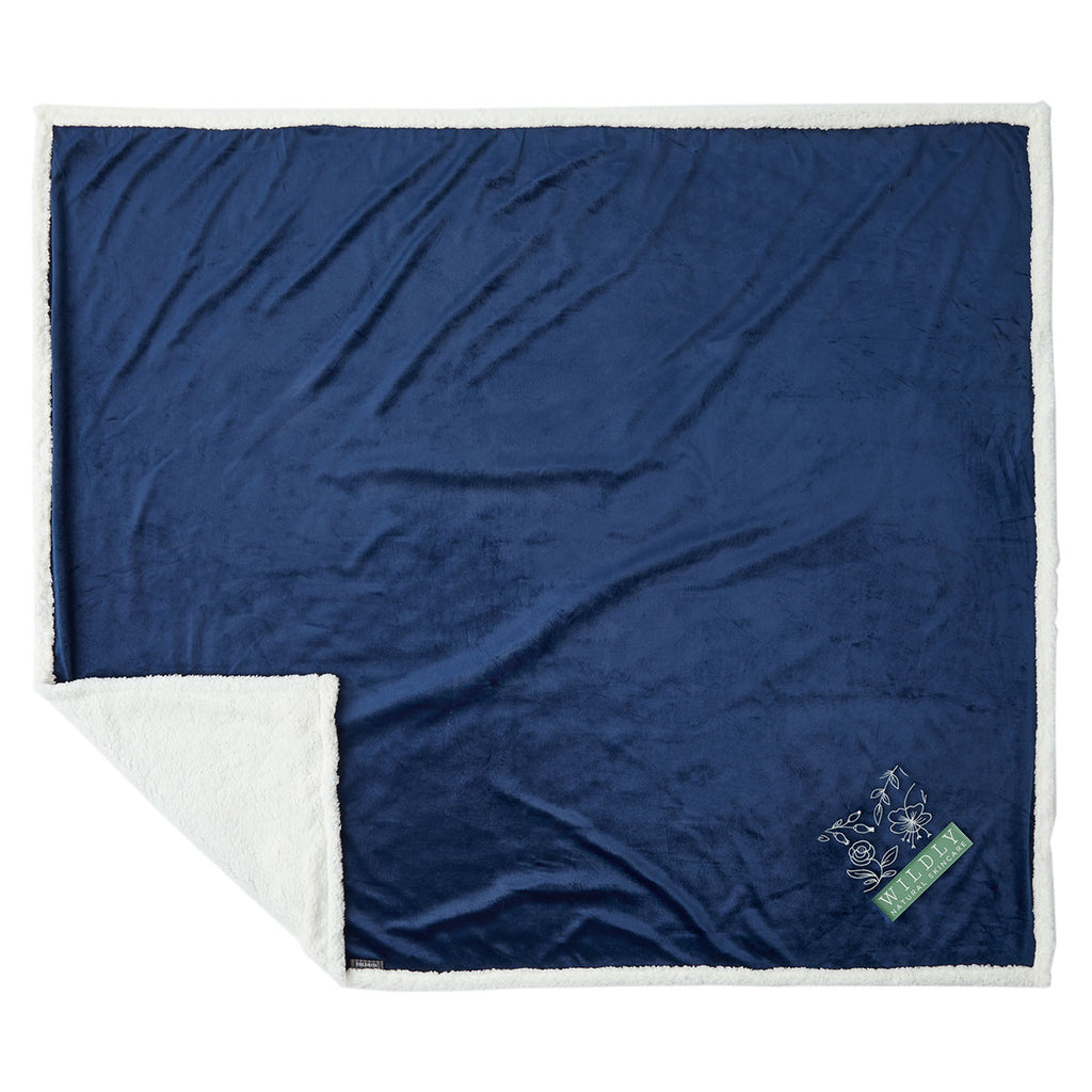 Field & Co. Navy 100% Recycled PET Sherpa Blanket