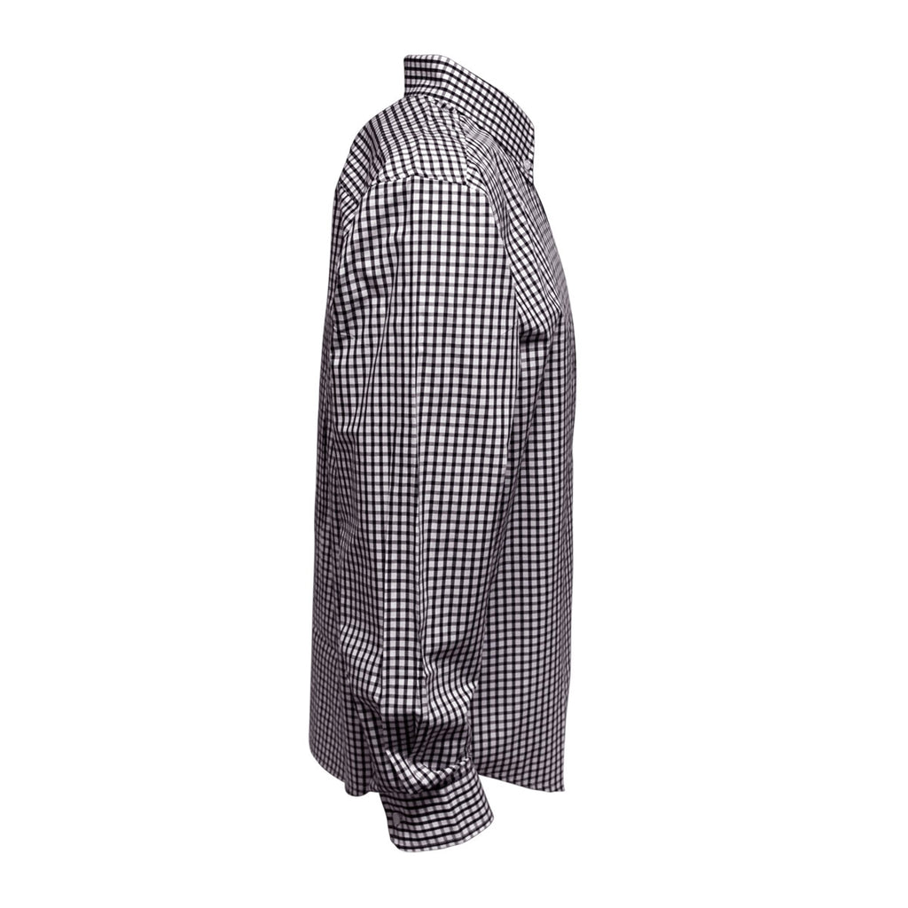 Vantage Men's Black/White Easy-Care Gingham Check Shirt