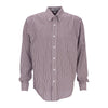 Vantage Men's Deep Maroon/White Easy-Care Gingham Check Shirt