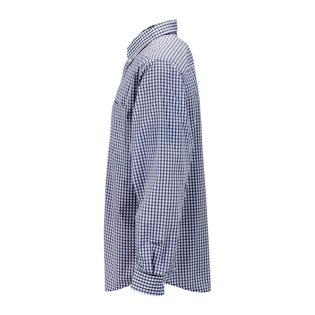 Vantage Men's Navy/White Easy-Care Gingham Check Shirt