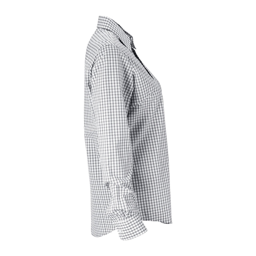 Vantage Women's Grey/White Easy-Care Gingham Check Shirt