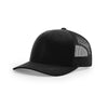 Richardson Black Mesh Back Solid Low Pro Trucker Hat