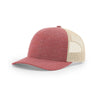 Richardson Red Heather/Birch Mesh Back Low Pro Heather Trucker Hat