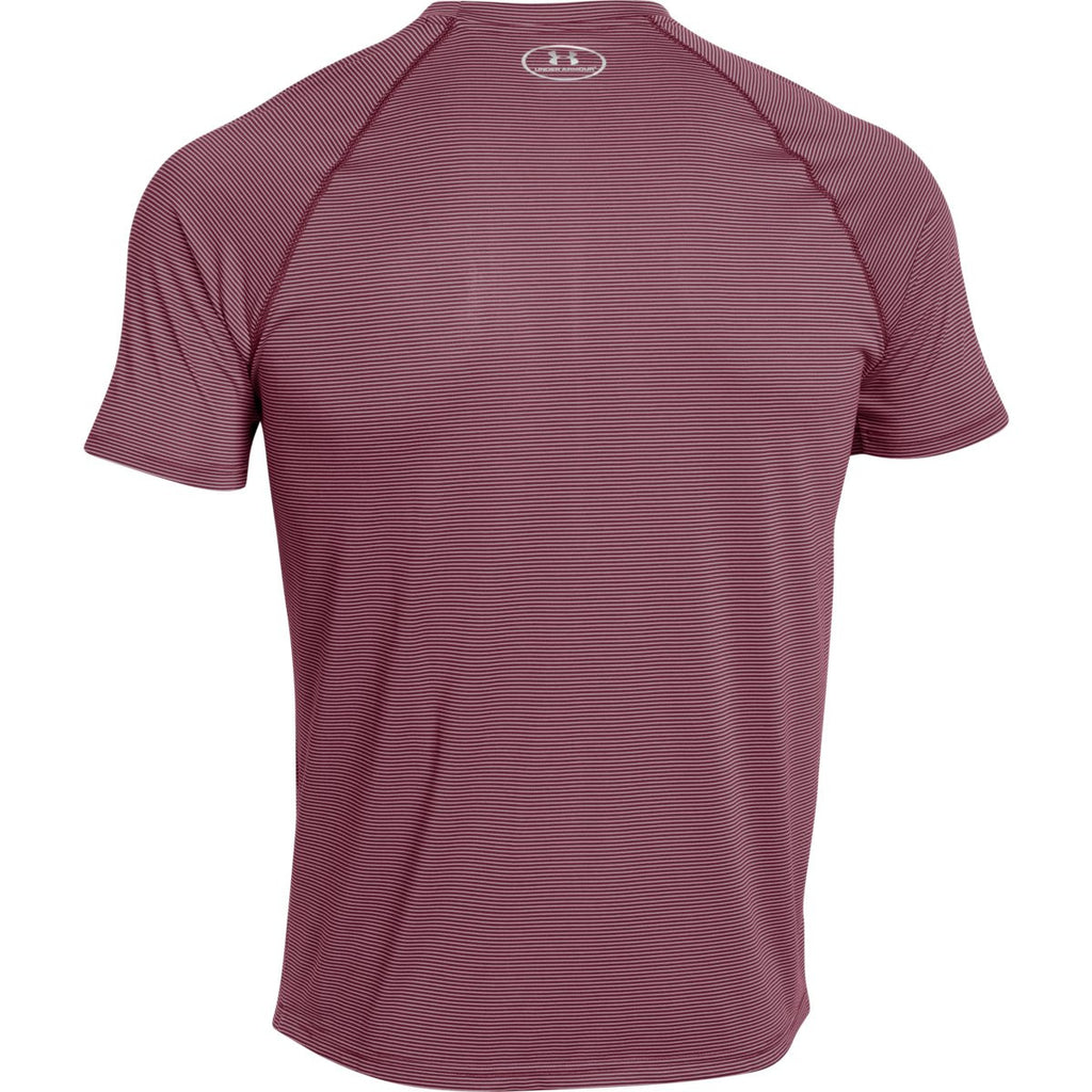 Under Armour Men's Maroon UA Stripe Tech Locker Short Sleeve Tee