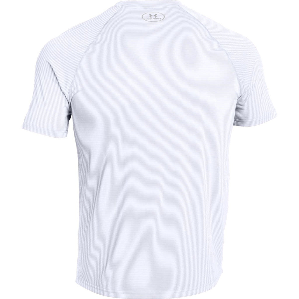 Under Armour Men's White UA Stripe Tech Locker Short Sleeve Tee