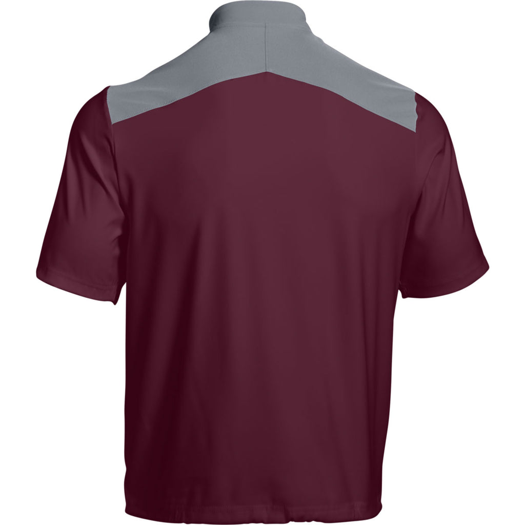 Under Armour Men's Maroon Triumph Cage Jacket Short Sleeve