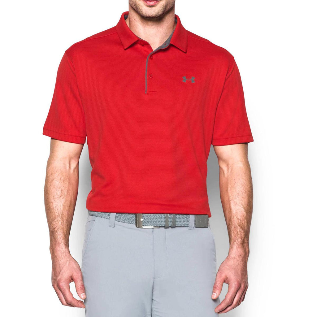 Under Armour Men's Red/Graphite/Graphite Tech Polo