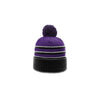 Richardson Purple/Black/White Pom Beanie with Cuff