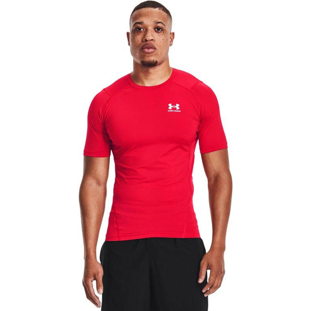 Under Armour Men's Red/White HeatGear Armour Short Sleeve Shirt