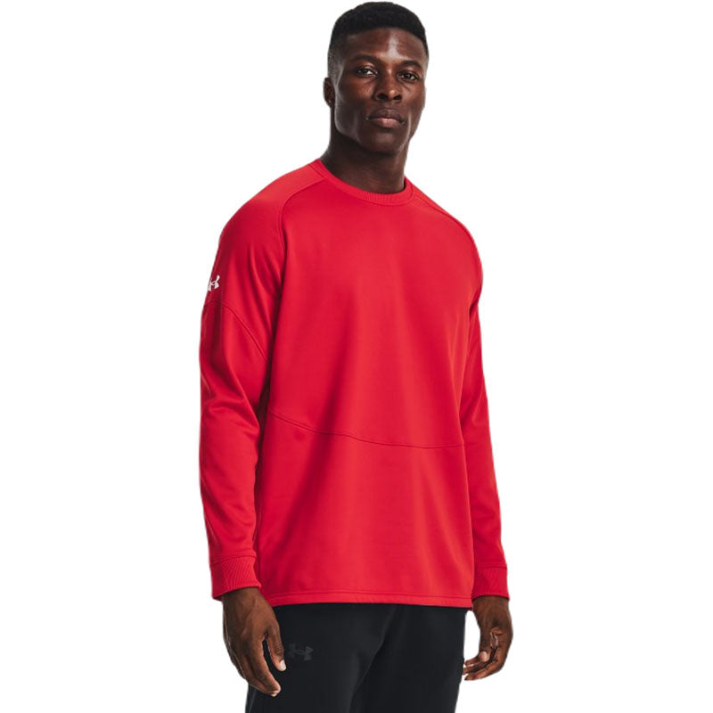 Under Armour Men's Red/White Fleece Storm Crew