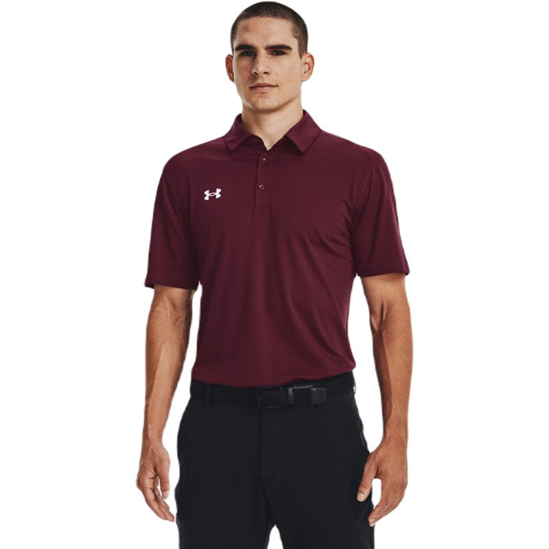 Under Armour Men's Maroon/White Tech Team Polo