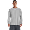 Under Armour Men's Mod Grey Light Heather/White Team Tech Long Sleeve