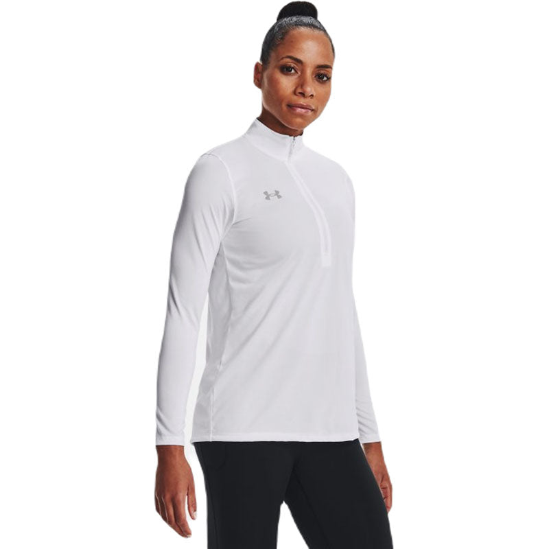 Under Armour Women's White/Mod Grey Team Tech 1/2 Zip