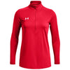 Under Armour Women's Red/White Team Tech 1/2 Zip