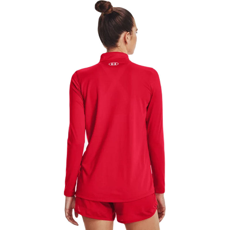 Under Armour Women's Red/White Team Tech 1/2 Zip