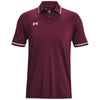 Under Armour Men's Maroon/White Team Tipped Polo