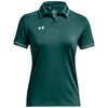 Under Armour Women's Coastal Teal/White Team Tipped Polo