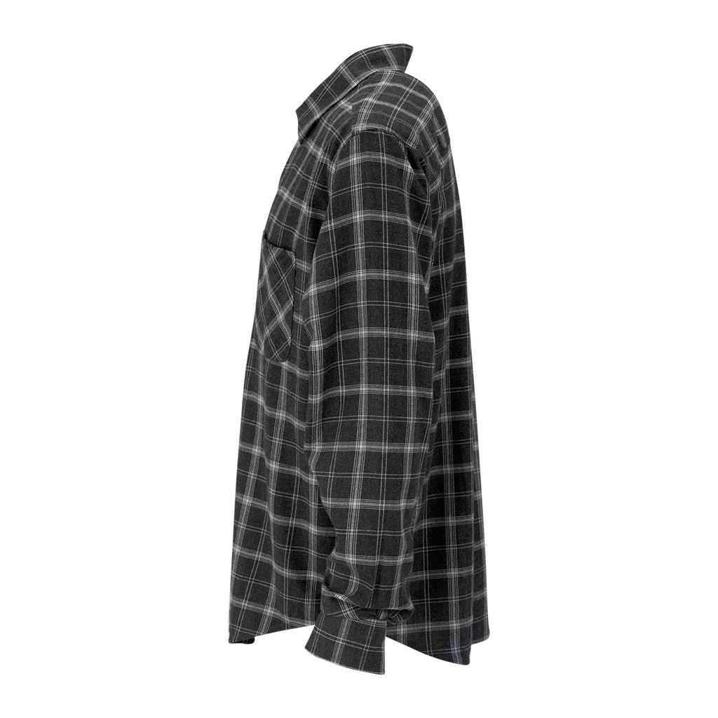 Vantage Men's Charcoal/Light Grey Check Brewer Flannel Shirt