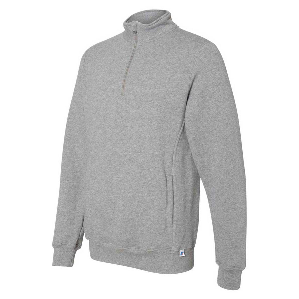 Russell Athletic Men's Oxford Dri Power Quarter-Zip Cadet Collar Sweatshirt