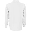 Vantage Men's White Long Sleeve Soft-Blend Double-Tuck Pique Polo