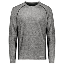 Holloway Men's Black Heather Electrify Coolcore Long Sleeve Tee