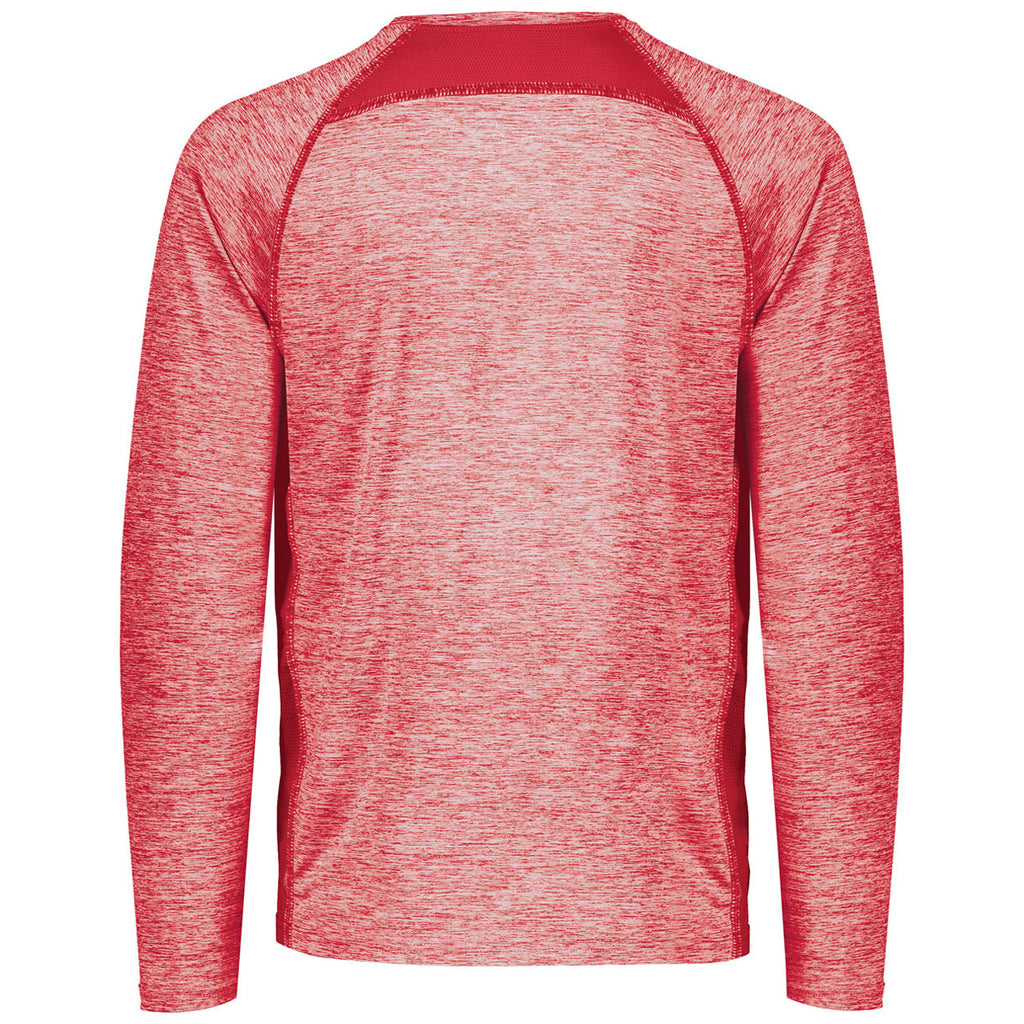 Holloway Men's Scarlet Heather Electrify Coolcore Long Sleeve Tee