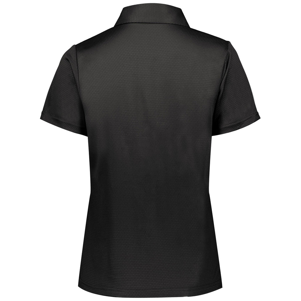 Holloway Women's Black/White Prism Bold Polo