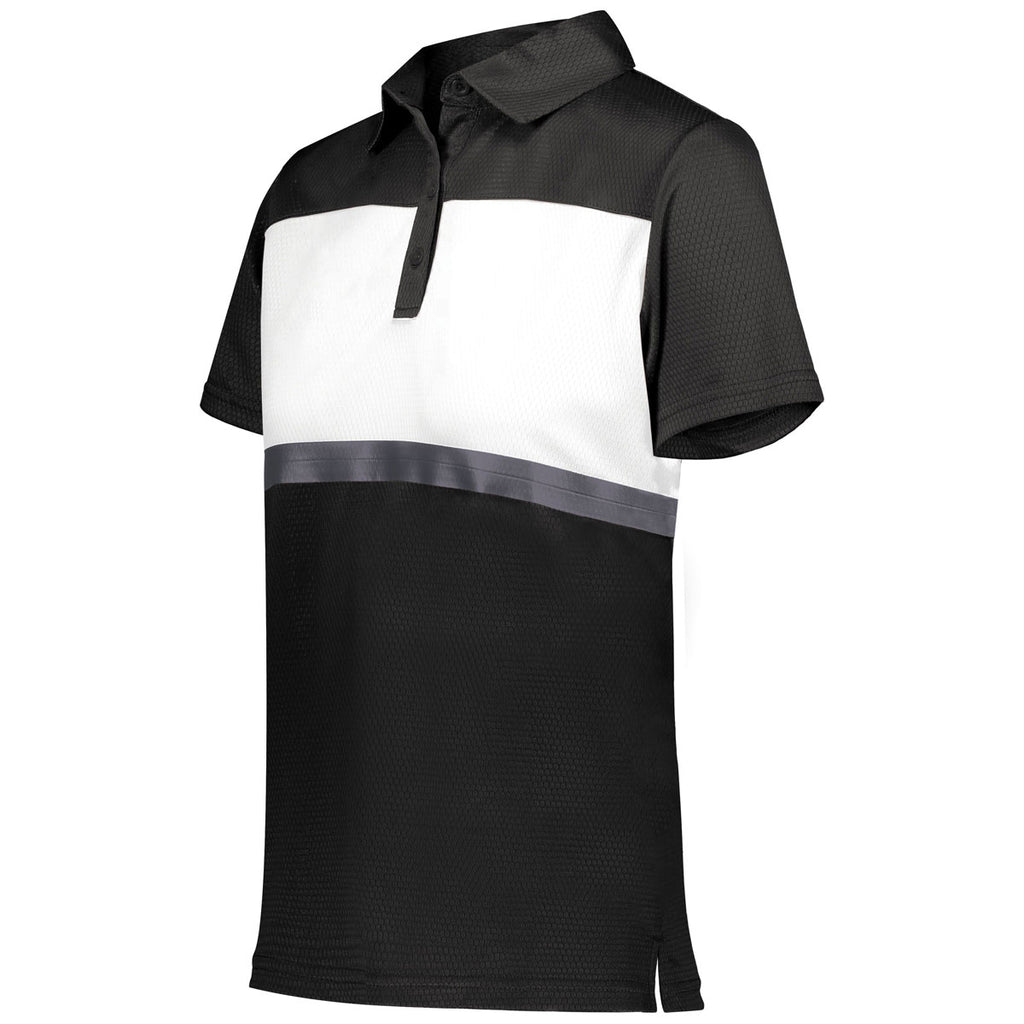 Holloway Women's Black/White Prism Bold Polo