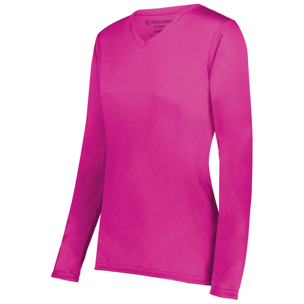 Holloway Women's Power Pink Momentum Long Sleeve Tee