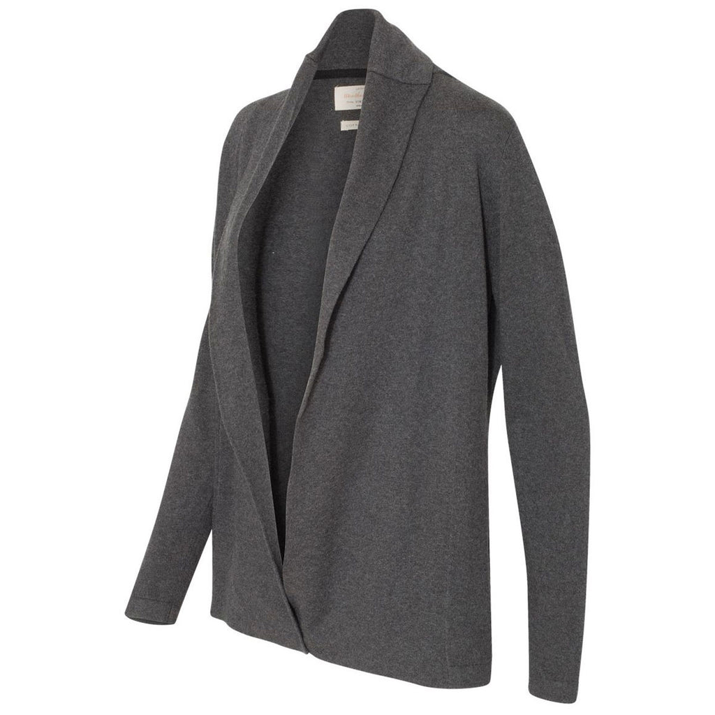 Weatherproof Women's Charcoal Heather Cotton Cashmere Cardigan